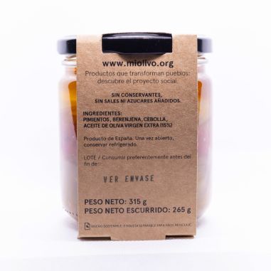 Escalivada asada a la leña de olivo en AOVE 315 g | Producto solidario