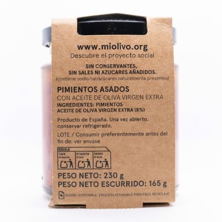 Pimientos asados en AOVE 230 g | Producto solidario